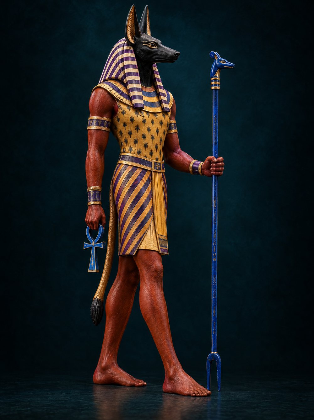Anubis: a figure in the manner of a painted statue