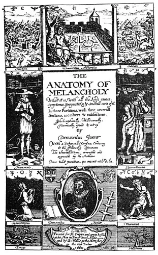 THE TITLE PAGE OF BURTON'S ANATOMY OF MELANCHOLY