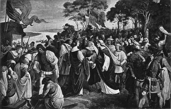BRUNHILD'S ARRIVAL AT WORMS From the painting by Schnorr von Carolsfeld