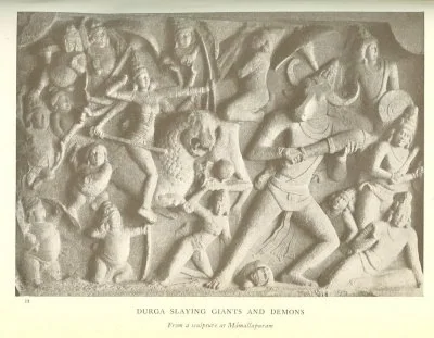 DURGA SLAYING GIANTS AND DEMONS From a sculpture at Mamallapuram