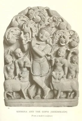 KRISHNA AND THE GOPIS (HERDSMAIDS) From a modern sculpture
