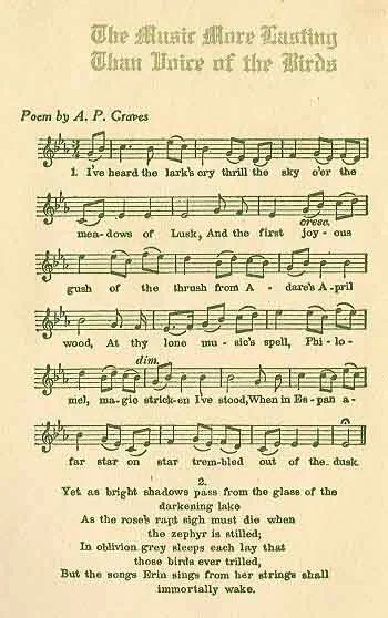 THE MUSIC MORE LASTING THAN VOICE OF THE BIRDS