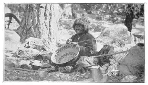 OLD KALAPINE. One of the oldest Indians in the Valley. The short hair is a badge of widowhood