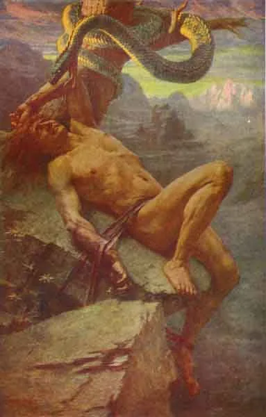THE PUNISHMENT OF LOKE From the painting by J. Doyle Penrose, R.H.A., By permission of the artist