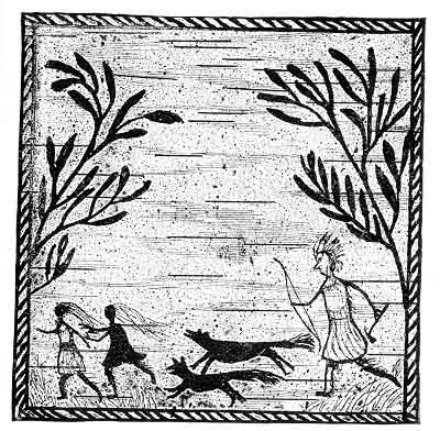 GLOOSKAP SETTING HIS DOGS ON THE WITCHES