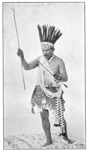 AN INDIAN DANCER. Chow-chil-la Indian in full war-dance costume