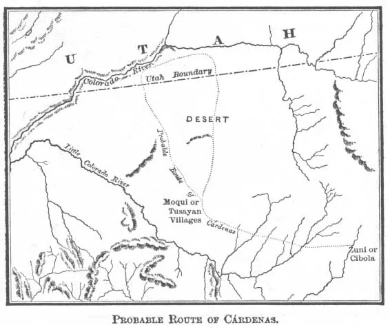 PROBABLE ROUTE OF CÁRDENAS