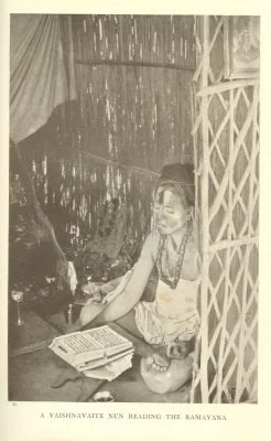 A VAISHNAVAITE NUN READING THE RAMAYANA