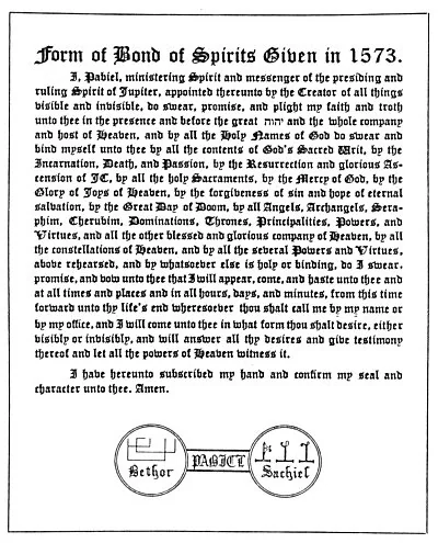 FORM OF PACT WITH THE SPIRIT OF JUPITER