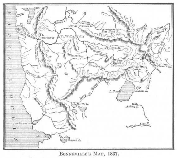 BONNEVILLE'S MAP, 1837