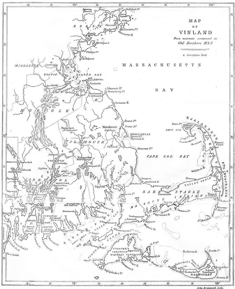 MAP OF VINLAND from accounts contained in Old Northern MSS