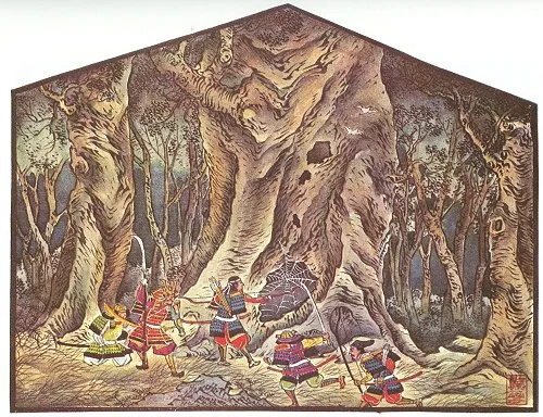 18. Oba Kage-chika Feels in the Tree with his Bow