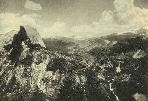 HALF DOME (TIS-SA-ACK) NEVADA AND VERNAL FALLS. Photo A. C. Pillsbury