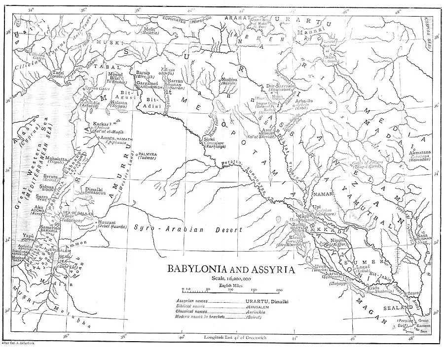 Map of Babylonia and Assyria (<i>175 Kb</i>)