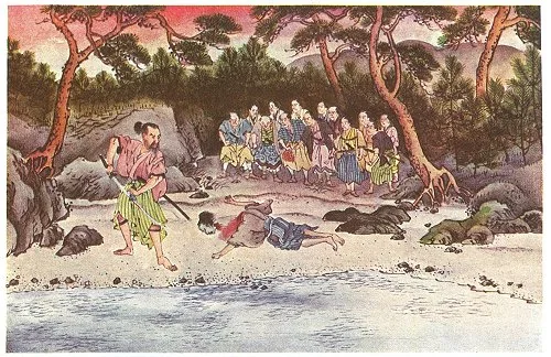 29. Furuzuka Iga Cuts Off the Head of the Ex-Emperor Shutoku, Who is His Own Son