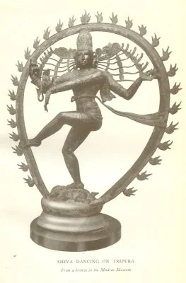 SHIVA DANCING ON TRIPURA From a bronze in the Madras Museum