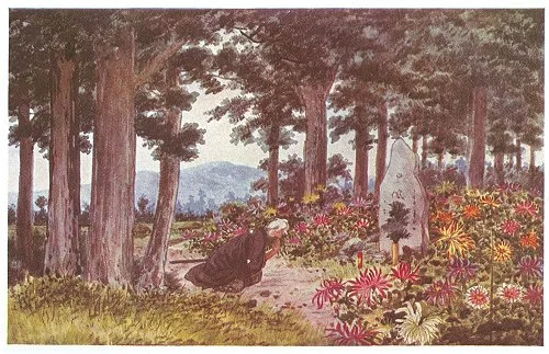 51. Kikuo Prays at the Grave of his Feudal Lord