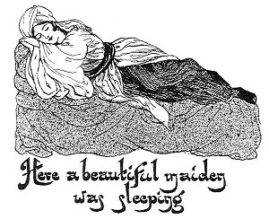 Here a beautiful maiden was sleeping