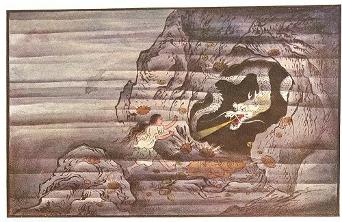 21. O Tokoyo sees Yofuné-Nushi Coming Towards Her