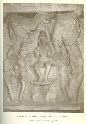 LAKSHMI ARISING FROM THE SEA OF MILK From a sculpture at Mámallapuram