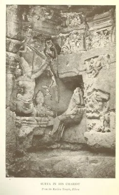 SURYA IN HIS CHARIOT From the Kailasa Temple, Ellora