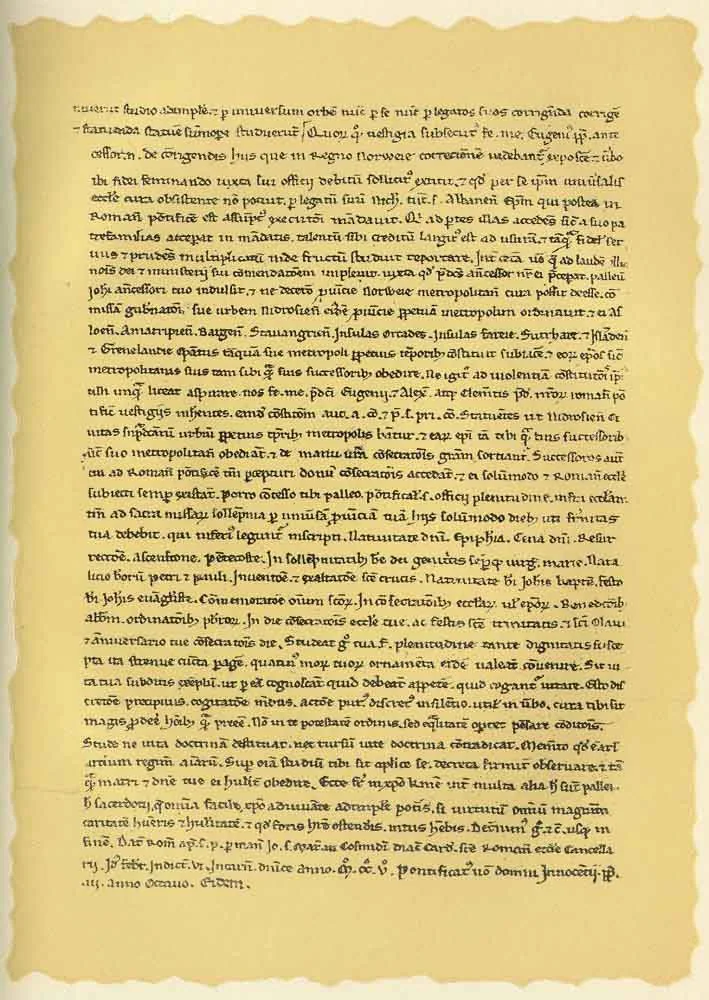 LETTER OF POPE INNOCENT III TO NORWAY BISHOPS