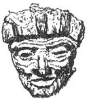 BEARDED HEAD, FROM TEOTEHUACAN