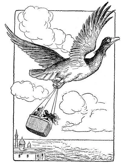 The giant bird did not seem to notice its burden at all. ( Page 274 )
