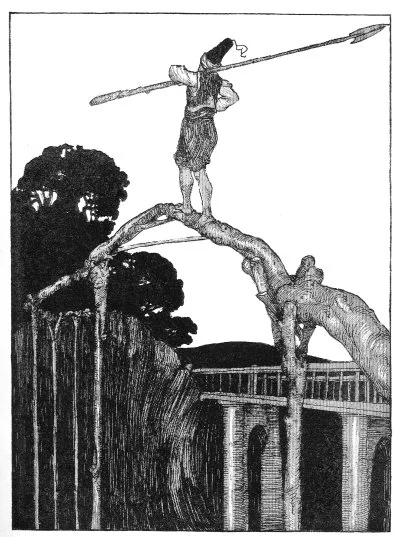 He chose the wooden bridge